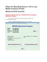 Steps For Resetting Epson L120 or Any Model of Epson Printer