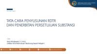 Tata Cara Penyusunan RDTR Dan Penerbitan Persub - Dir Binda I