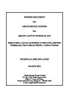 Technical Specification For Ash Handling System