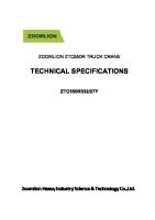 Technical Specifications: Zoomlion Ztc550R Truck Crane [PDF]