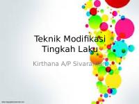 Teknik Modifikasi Tingkah Laku