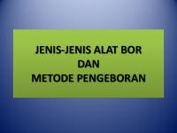 Teknik Pengeboran 4 - Jenis Alat Bor Dan Metode Pengeboran PDF [PDF]