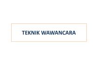 Teknik Wawancara