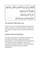 Teks Sholawat Tibbil Qulub Latin