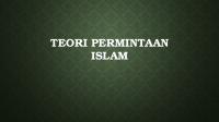 Teori Permintaan Islam