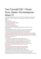 Tes Formatif KB 1 Peran Guru Dalam Pembelajaran Abad 21