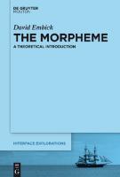 The Morpheme - A Theoretical Introduction 2015