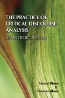 The Practice of Critical Discourse Analysis An Introduction by Meriel Bloor Thomas Bloor