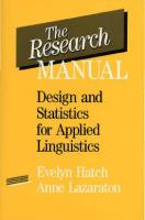 The Research Manual-Hatch&Larazaton 1991