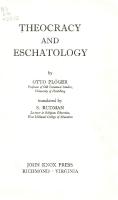 Theocracy and Eschatology - O. Plöger