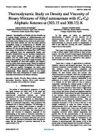 Thermodynamic Study On Density and Viscosity of Binary Mixtures of Ethyl Acetoacetate With (C4-C9) Aliphatic Ketones at (303.15 and 308.15) K