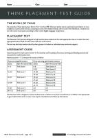 Think Placement Test Guide and Answer Key