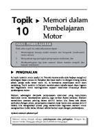 Topik 10 Memori Dalam Pembelajaran Motor