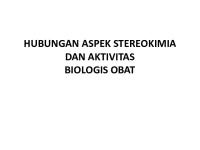 Topik 12 Hub Aspek Stereokimia Dan Aktivitas Biologis