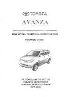 Toyota Avanza - New Model Technical Introduction Training Guide