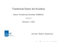 Transformasi Datum Dan Koordinat [PDF]