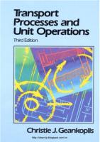 Transport Processes and Unit Operations Geankoplis PDF