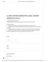 Ujian Akhir Semester (Uas) Genap Hematologi 2