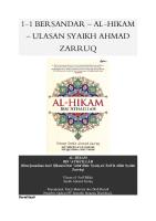 Ulasan Alhikam 'Athaiyyah - Syaikh Ahmad Zarruq