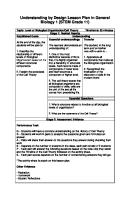 Understanding by Design Lesson Plan in General Biology 1