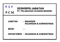 Uraian Jabatan Manager Keuangan Administrasi