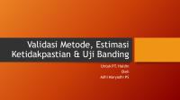 Validasi Metode, Estimasi Ketidakpastian & Uji Banding (Haldin)