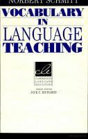 Vocabulary in Language Teaching Norbert Schmitt PDF