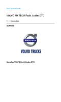 VOLVO FH TECU Fault Codes DTC-4