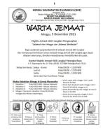 Warta Jemaat Minggu 5 Desember 2021