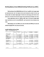 Working Balance Sheet & Working Profit and Loss (Cici)