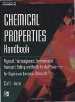 Yaws Chemical Properties Handbook PDF